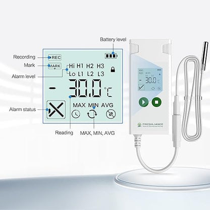 Freshliance Digital Temperature Data Logger, Reusable Temperature Recorder - Image 7