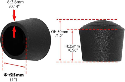 Flyshop 1", 25 mm, Patio Round Chair Leg Caps, Furniture Table Feet Covers - Image 2