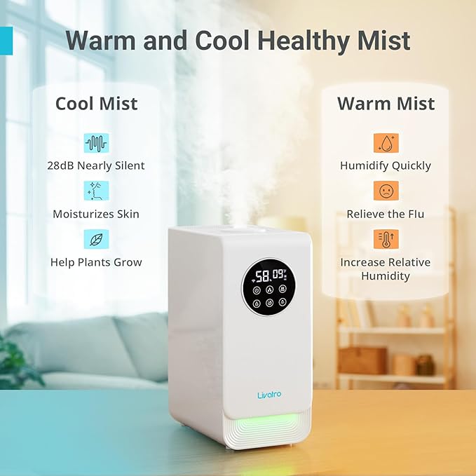 6L Smart Humidifier for Large Room, Warm & Cool Mist - Image 2