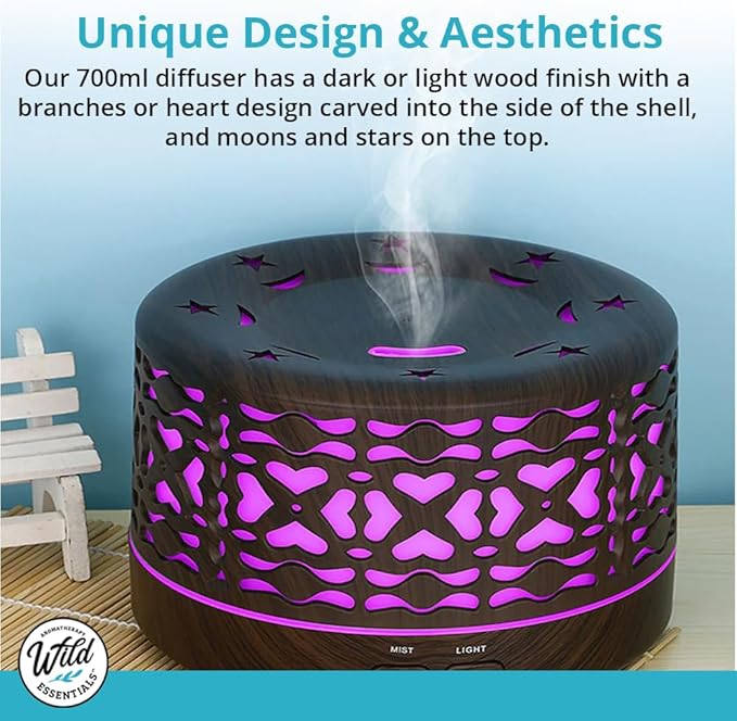 Wild Essentials 700ml Designer Large Room Essential Oil Diffuser, 5 in 1 - Image 5