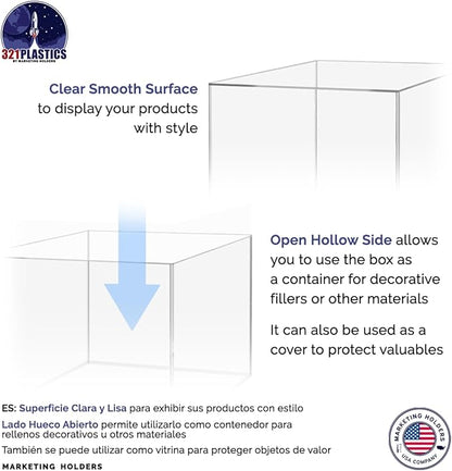 3 Piece Acrylic Display Boxes Retail Clear Product Riser 2" - Image 5