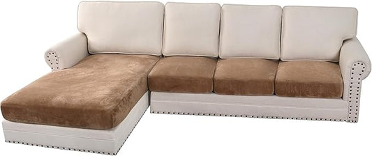 H.VERSAILTEX Velvet Stretch Sectional Couch Cover by HVERSAILTEX