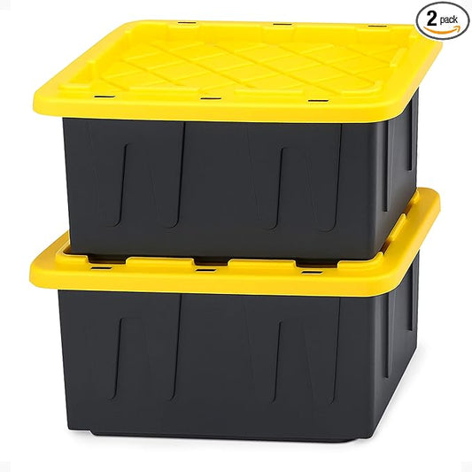 HOMZ 2-Pack Durabilt, Heavy Duty Plastic Storage Bins by Homz