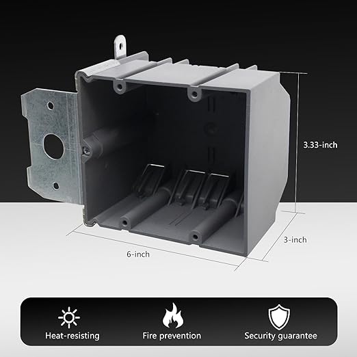 MAKERELE 2 Gang Adjustable Outlet Box, 34Cu.in. Plastic Electrical Box - Image 3