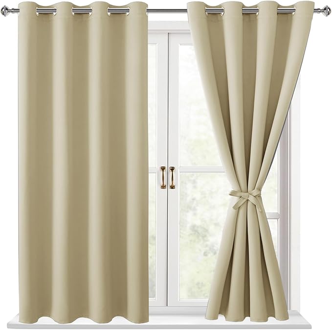 Hiasan Blackout Curtains for Bedroom, 52 x 54 Inches Long by Hiasan