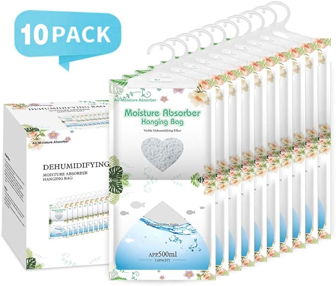 CANAGER Hanging Moisture Absorber-10 Packs, Hanging Dehumidifier Bags - Image 2