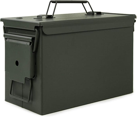 GUGULUZA Metal Ammo Can 30/50 Cal, Lockable Bullet Storage Case, Waterproof & by GUGULUZA