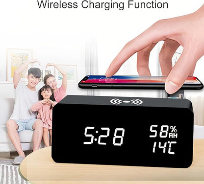 Lancoon Wooden Digital Alarm Clock - Image 2