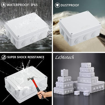 LeMotech ABS Plastic Dustproof Waterproof IP65 Junction Box Universal - Image 8