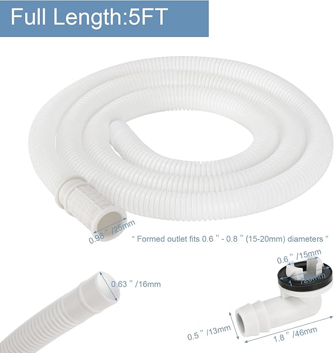 HOXHA 5 Ft Air Conditioner Drain Hose Kit Plastic Tubing - Image 2