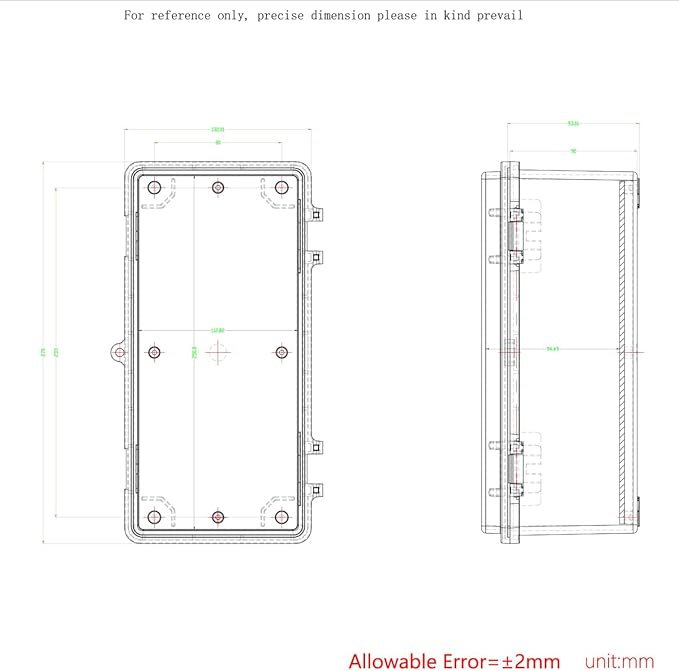 Junction Box, Hinged Black Clear Cover IP67 Waterproof ABS Project Box - Image 6