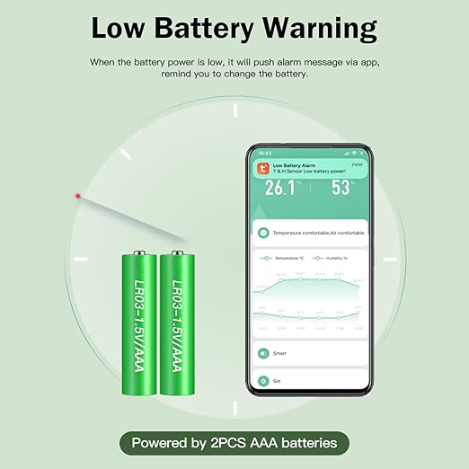 WiFi Thermometer Hygrometer: Smart Temperature Humidity Sensor, Indoor Room - Image 6