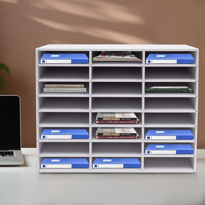 Literature Organizers 24/36Slots Mail Sorter Compartment Files Rack File by AOOCHU