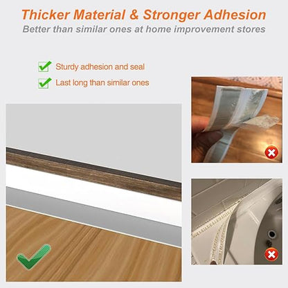 White Caulk Tape Waterproof Self Adhesive, Toilet & Bathtub Sealant Strip - Image 4