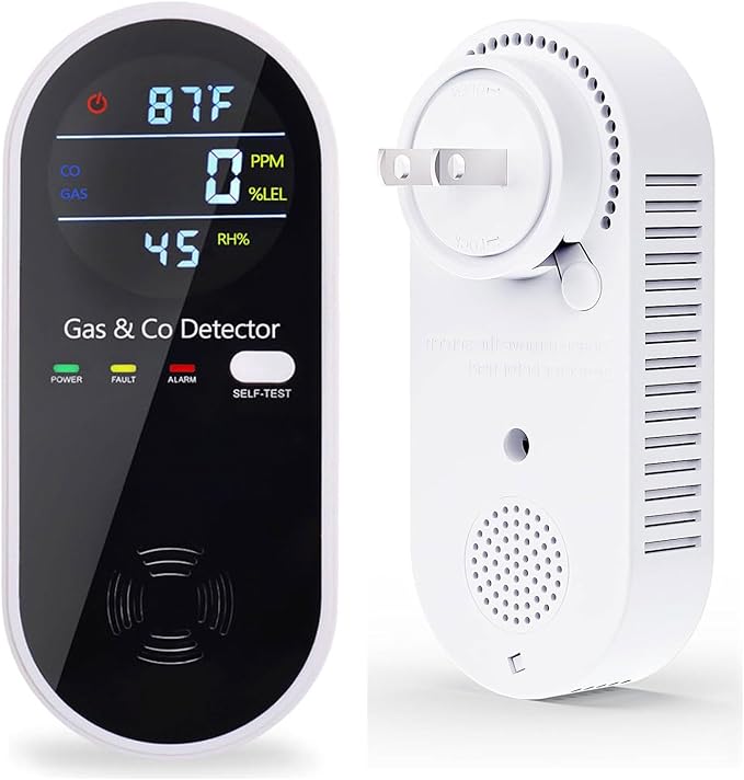 Plug in Carbon Monoxide and Natural Gas Detector, Combination Gas & Carbon by KH+Alert