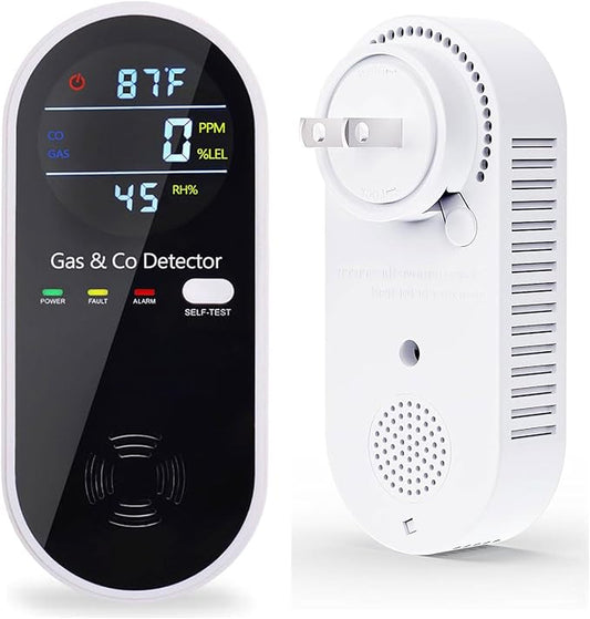 Plug in Carbon Monoxide and Natural Gas Detector, Combination Gas & Carbon by KH+Alert
