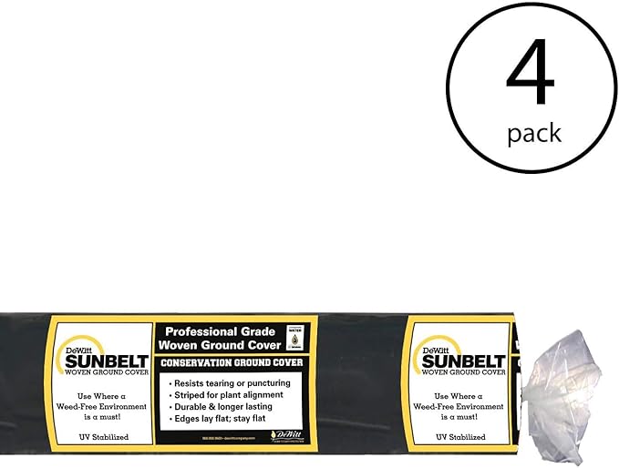 Dewitt 4-Pack Sunbelt Weed Barrier Fabric 3.2 oz, 3 x 300 Feet – Heavy-Duty - Image 2