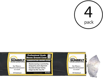 Dewitt 4-Pack Sunbelt Weed Barrier Fabric 3.2 oz, 3 x 300 Feet – Heavy-Duty - Image 2