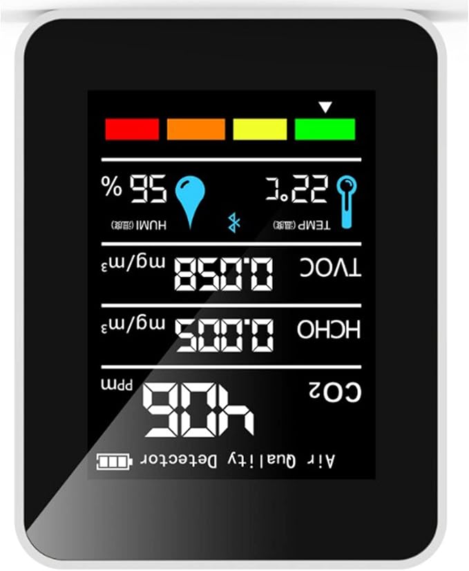 Fydun Air Quality Monitor Indoor, 5 in 1 Detector Portable Battery Operated by Fydun