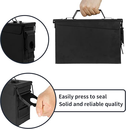 GUGULUZA Metal Ammo Can 30/50 Cal, Lockable Bullet Storage Case, Waterproof & - Image 5