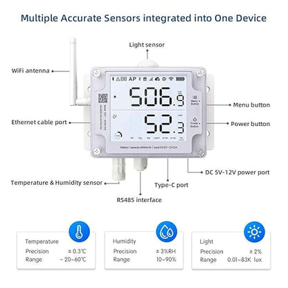 Ubibot GS1-AETH1RS + PT100 Ethernet Thermometer Hygrometer, WiFi Temperature - Image 5