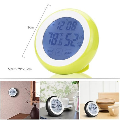 Digital Thermometer Hygrometer Clock, Temperature Humidity Monitor Alarm Clock - Image 2