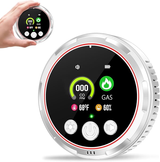 4 in 1 Carbon Monoxide Detector and Gas Detector, Dual Sensor Alarm Natural Gas by Doverc
