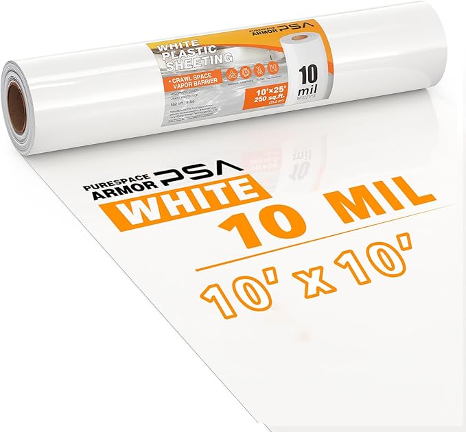 Crawl Space Vapor Barrier, 10mil Film, Heavy Duty Polyethylene Film, Drop Cloth - Image 2