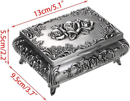 Hipiwe Vintage Metal Jewelry Box Small Trinket Jewelry Storage box - Image 7