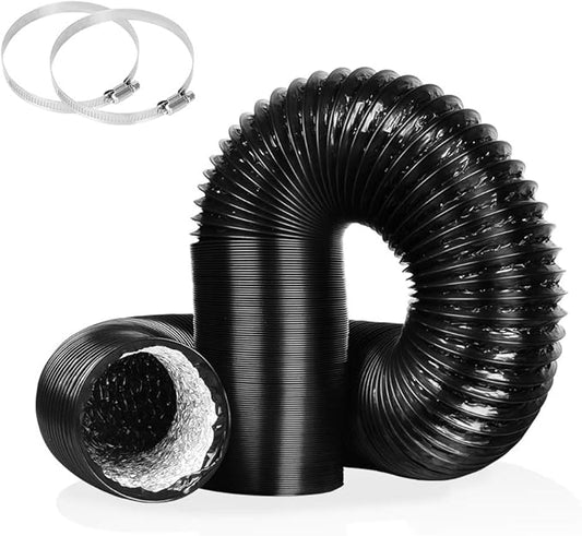 4Inch 10FT Long Flexible Aluminum Air Ducting, Heavy-Duty Black 4 Layer Dryer by YIJUHOU