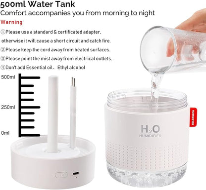 Portable Mini Humidifier, 500ml Small Cool Mist Humidifier, USB Personal - Image 5