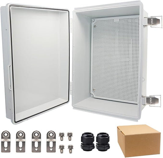 Waterproof Electrical Box, IP67 Junction Box Hinged Grey Cover ABS Project Boxes by YETLEBOX