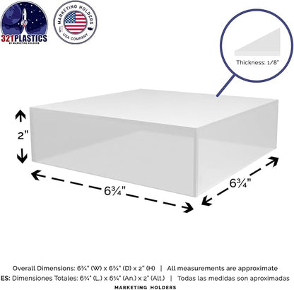Frosted Acrylic Display Box Versatile 5 Sided Pedestal 6.75" x 6.75" x 2" - Image 7