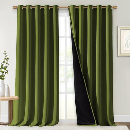 NICETOWN Full Shading Curtains for Windows, Olive Green, 70 inches W x 95 by NICETOWN