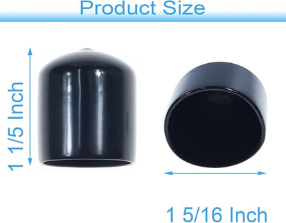 Acocony 1 5/16 Inch Rubber Cap Round Rubber End Caps PVC Flexible Protector - Image 2