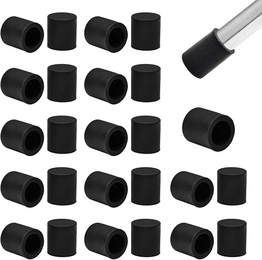 25 Pcs 3/8" Round Chair Leg Tips Caps, Silicone Rubber Furniture Leg Floor by BOPOREAE