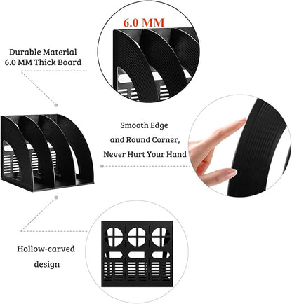 Marte Vanci 2 Pcs Magazine File Holder Book Desktop Organizer Plastic Storage - Image 3