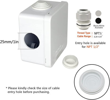 LeMotech Junction Box, ABS Plastic IP55 Water Resistant and Dustproof, - Image 5