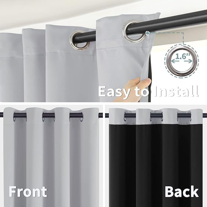 BGment 100% Blackout Curtains 108 Inch Long 2 Panles Set, Thermal Insulated - Image 6