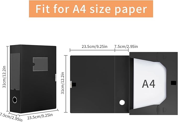 HUA JIE A4 Storage File Boxes Plastic Archives Cases - Image 2
