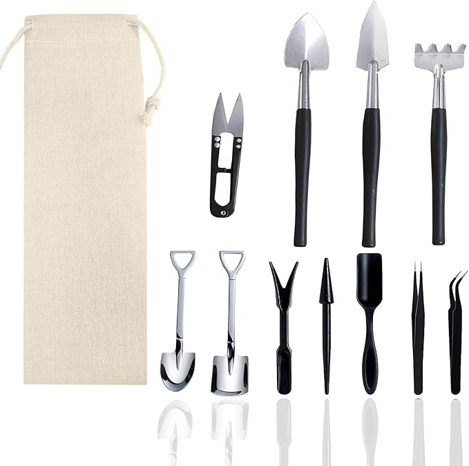 12 Pcs Succulent Tools Set Mini Transplanting Garden Tools Kit by Wobodan