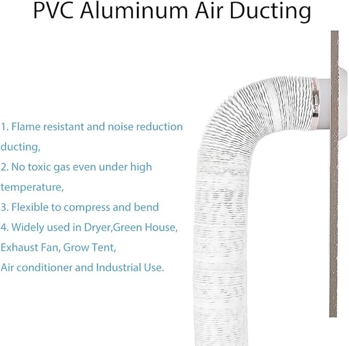 YIJUHOU 4 Inch 5 Feet Air Ducting, Flexible Aluminum Dryer Vent Hose - Image 4