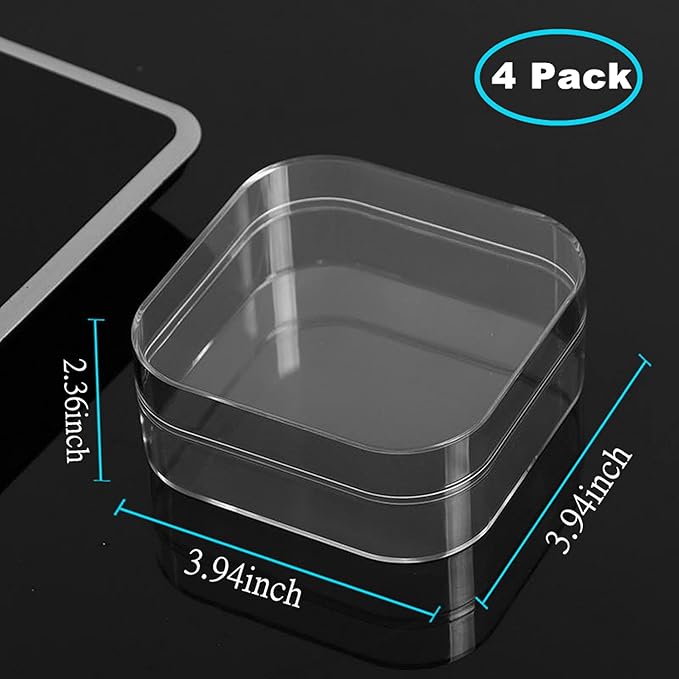 Clear Square Cube Acrylic Box 4 Packs - Image 2