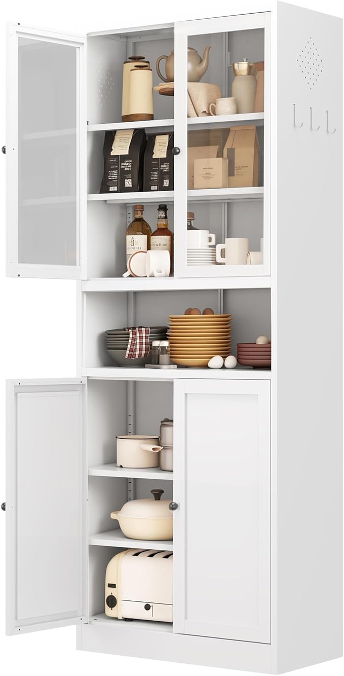 Kitchen Pantry Cabinet with Microwave Stand, Assembly Required by EKJOfficials