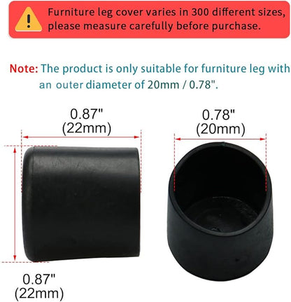 uxcell PVC Leg Cap Tip Cup Feet Cover 20mm 0.79" Inner Dia 8pcs Floor Protector - Image 2