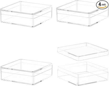 Clear Square Cube Acrylic Box 4 Packs by LOVPLAY