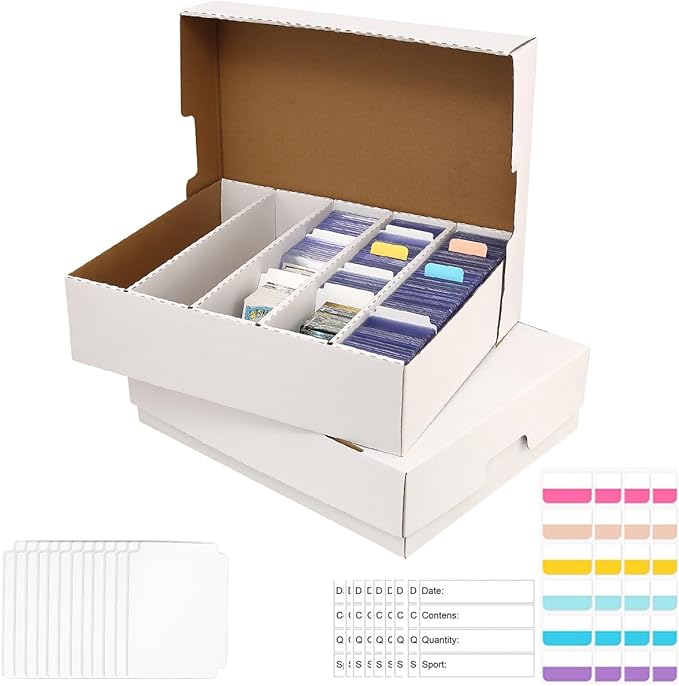 Sports Card Box 5 Row 3200 Count, Cardboard Card Storage Box by BIU-BOOM