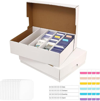 Sports Card Box 5 Row 3200 Count, Cardboard Card Storage Box by BIU-BOOM