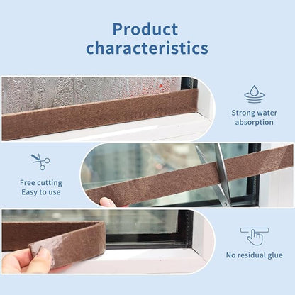 Moisture Absorbent Tape for Window Sill Brown Condensation Drip Strip Reusable - Image 7