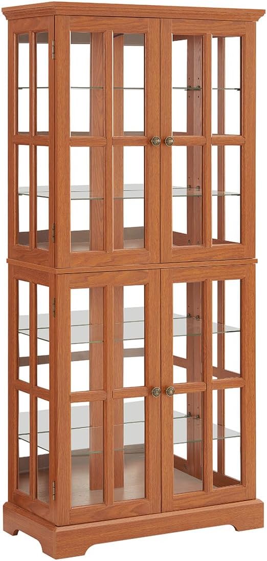 Lighted Glass Curio Cabinet by Unknown